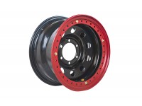 Диск усиленный Тойота Ниссан стальной черный 6x139,7 8xR16 d110 ET-19 с двойным бедлоком (красный)