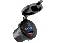 Розетка USB QC 3.0, PD с вольтметром
