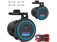 Розетка USB QC 3.0, PD3 65Вт с выключателем