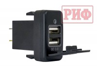 Розетка USB 2 QC 3.0 для Toyota 40x20