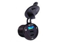 Розетка USB QC 3.0, PDх2