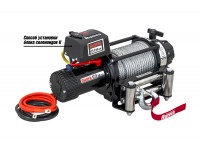 Лебёдка электрическая 12V Runva 12500 lbs 5670 кг влагозащищенная, стальной трос