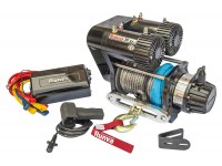 Лебёдка электрическая 12V Runva 10000 lbs 4500 кг двухмоторная (синтетический трос)