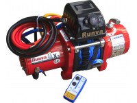 Лебёдка электрическая 12V Runva 9500 lbs 4350 кг короткий барабан, синтетический трос