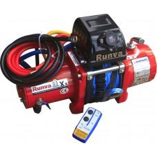 Лебёдка электрическая 12V Runva 9500 lbs 4350 кг короткий барабан, синтетический трос