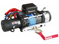 Лебёдка электрическая 12V Runva 12000 lbs 5443 кг (синтетический трос)