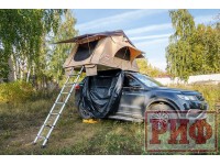 Палатка на крышу автомобиля РИФ Soft RT01-140W, тент песочный, корпус черный, 240х140х130 см