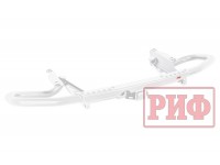 Бампер РИФ силовой задний Toyota Land Cruiser Prado 150 c квадратом под фаркоп (белый)