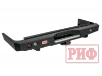Бампер РИФ силовой задний Toyota Land Cruiser 76 2007+ с квадратом под фаркоп и фонарями