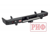 Бампер РИФ силовой задний Toyota Land Cruiser 78 2007+ с квадратом под фаркоп и фонарями